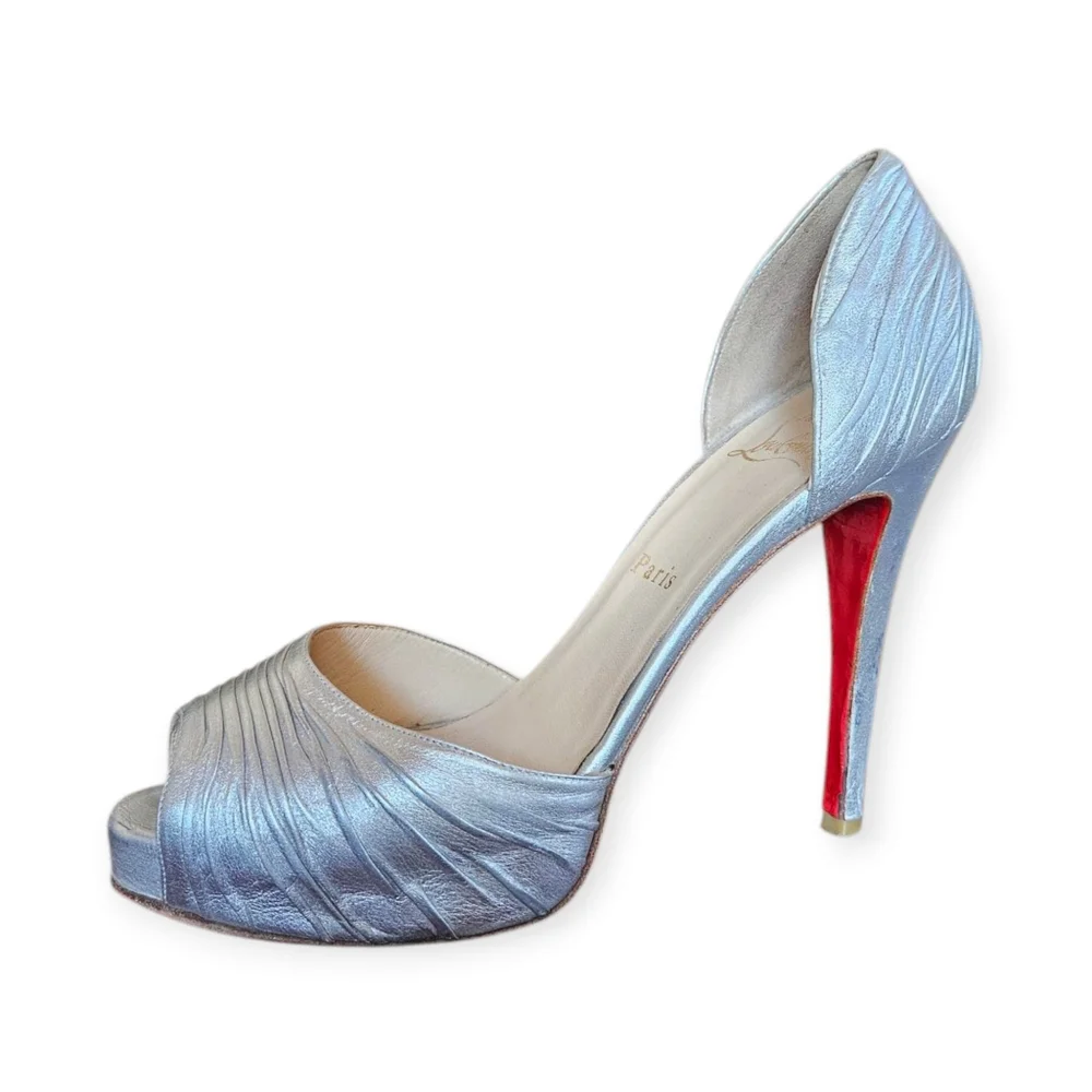 Christian Louboutin Metallic Nappa Turbella 120 Platform Sandals - 38.5 - Picture 4 of 15